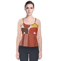 Sophie Taeuber Arp, Composition À Motifs D arceaux Ou Composition Horizontale Verticale Velvet Spaghetti Strap Top by Sobalvarro