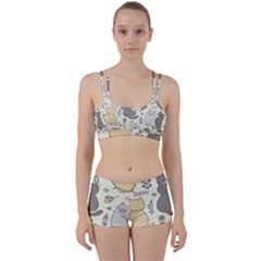 Funny Cartoon Cats Seamless Pattern  Perfect Fit Gym Set by Vaneshart