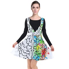 Brain Mind Psychology Idea Drawing Plunge Pinafore Dress by Wegoenart