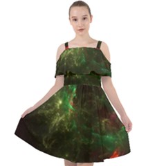 Space Cosmos Galaxy Universe Sky Cut Out Shoulders Chiffon Dress by Wegoenart