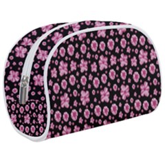 Pink And Black Floral Collage Print Makeup Case (medium) by dflcprintsclothing