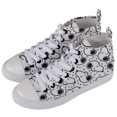 Dog Pattern Women s Mid-top Canvas Sneakers by Wegoenart