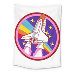 Pink Rainbow Rocket Medium Tapestry by Wegoenart