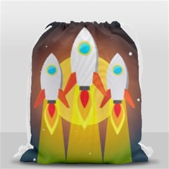 Rocket Take Off Missiles Cosmos Drawstring Bag (small) by Wegoenart