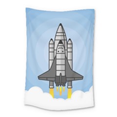 Rocket Shuttle Spaceship Science Small Tapestry by Wegoenart