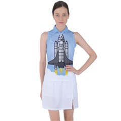 Rocket Shuttle Spaceship Science Women s Sleeveless Polo Tee by Wegoenart