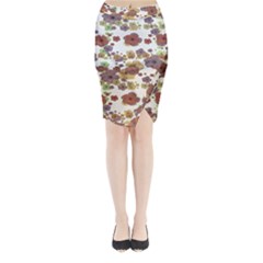 Multicolored Floral Collage Print Midi Wrap Pencil Skirt by dflcprintsclothing