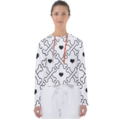 Dog Bone Seamless Pattern Heart Valentine Women s Slouchy Sweat by Nexatart