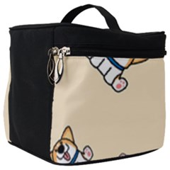 Cute Welsh Corgi Puppy Sitting Seamless Pattern Make Up Travel Bag (big) by Nexatart