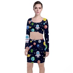 Space Astronomy Decorative Symbols Seamless Pattern Vector Illustration Top And Skirt Sets by Nexatart