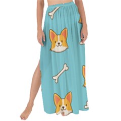 Cute Corgi Dog Face Pattern Maxi Chiffon Tie-up Sarong by Nexatart