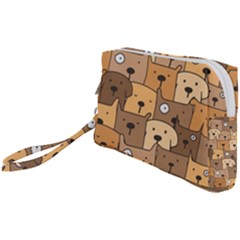 Cute Dog Seamless Pattern Background Wristlet Pouch Bag (small) by Nexatart