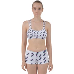 Japan Cherry Blossoms On White Perfect Fit Gym Set by pepitasart