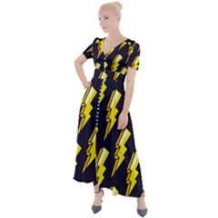 Pop Art Pattern Button Up Short Sleeve Maxi Dress by Nexatart