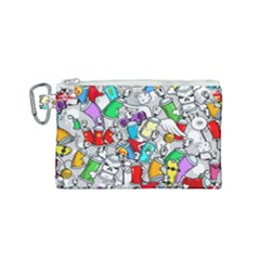Graffiti Characters Seamless Pattern Canvas Cosmetic Bag (small) by Nexatart