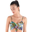 Graffiti Characters Seamless Patternm Woven Tie Front Bralet View1
