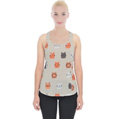 Cat Faces Pattern Piece Up Tank Top by Nexatart