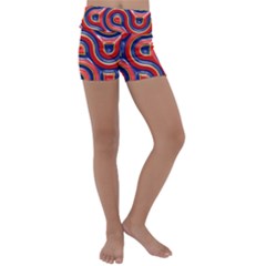 Pattern Curve Design Kids  Lightweight Velour Yoga Shorts by Nexatart