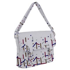 Lines And Dots Motif Geometric Print Buckle Messenger Bag by dflcprintsclothing