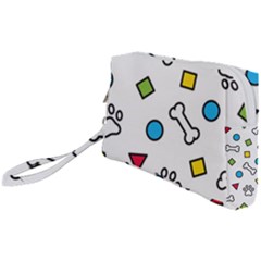 Dog Paw Seamless Pattern Footprint Bone Wristlet Pouch Bag (small) by Vaneshart