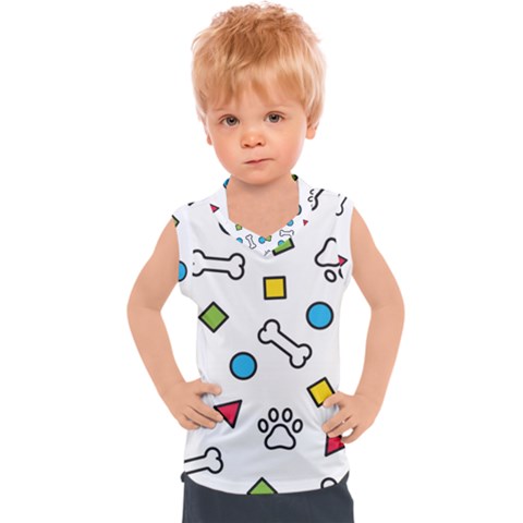 Dog Paw Seamless Pattern Footprint Bone Kids  Sport Tank Top by Vaneshart