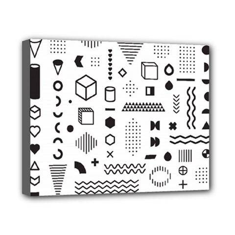Pattern Hipster Abstract Form Geometric Line Variety Shapes Polkadots Fashion Style Seamless Canvas 10  X 8  (stretched) by Vaneshart