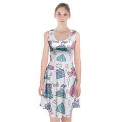Transportation Seamless Pattern Racerback Midi Dress by Vaneshart