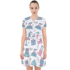 Transportation Seamless Pattern Adorable In Chiffon Dress by Vaneshart