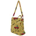 Childish Seamless Pattern With Dino Driver Crossbody Backpack View1
