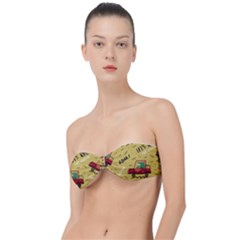 Childish Seamless Pattern With Dino Driver Classic Bandeau Bikini Top  by Vaneshart