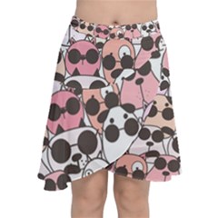 Cute Dog Seamless Pattern Background Chiffon Wrap Front Skirt by Vaneshart