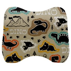 Seamless Pattern With Dinosaurs Silhouette Velour Head Support Cushion by Vaneshart