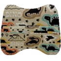 Seamless Pattern With Dinosaurs Silhouette Velour Head Support Cushion View2