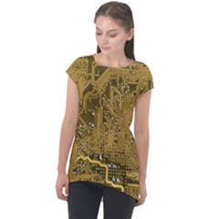 Pcb Printed Circuit Board Cap Sleeve High Low Top by Vaneshart