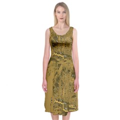 Pcb Printed Circuit Board Midi Sleeveless Dress by Vaneshart