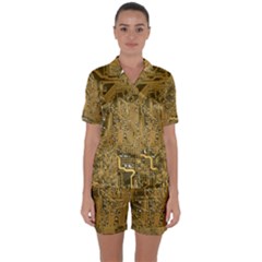 Pcb Printed Circuit Board Satin Short Sleeve Pyjamas Set by Vaneshart