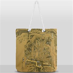 Pcb Printed Circuit Board Full Print Rope Handle Tote (large) by Vaneshart