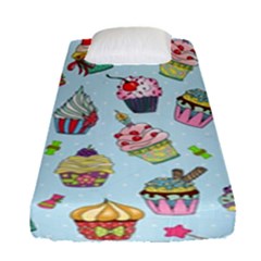 Cupcake Doodle Pattern Fitted Sheet (single Size) by Sobalvarro