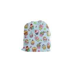 Cupcake Doodle Pattern Drawstring Pouch (xs) by Sobalvarro