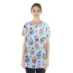 Cupcake Doodle Pattern Skirt Hem Sports Top by Sobalvarro