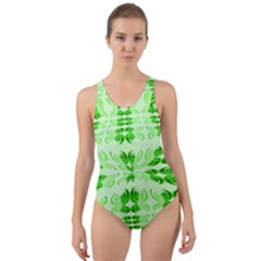 Digital Illusion Cut-out Back One Piece Swimsuit by Sparkle