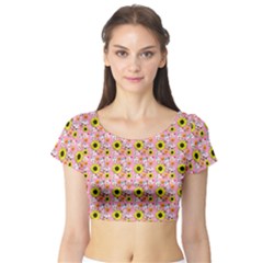 Hawaii Ghost Pink Short Sleeve Crop Top by snowwhitegirl