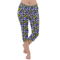 Hawaii Ghost Blue Lightweight Velour Capri Yoga Leggings by snowwhitegirl