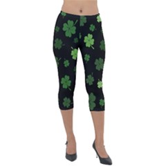 St Patricks Day Lightweight Velour Capri Leggings  by Valentinaart