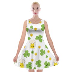 St Patricks Day Velvet Skater Dress by Valentinaart