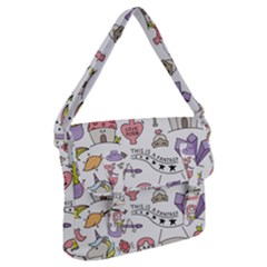 Fantasy Things Doodle Style Vector Illustration Buckle Messenger Bag by Wegoenart