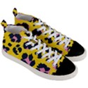 Leopard Print Seamless Pattern Men s Mid-Top Canvas Sneakers View3
