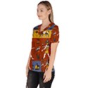Ancient Egyptian Religion Seamless Pattern Women s V-Neck Scrub Top View2