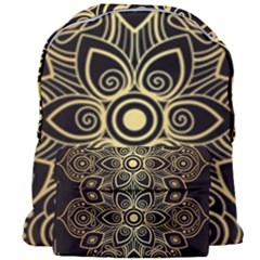Luxury Golden Mandala Background Giant Full Print Backpack by Wegoenart