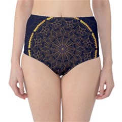 Luxury Mandala Background Classic High-waist Bikini Bottoms by Wegoenart